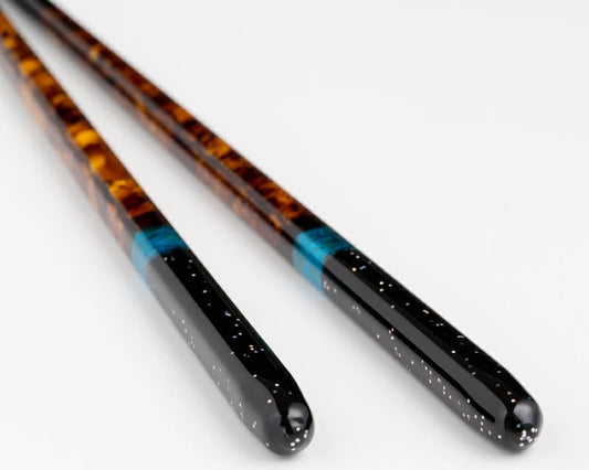 מקלות אכילה רב פעמיים בעבודת יד שחור וכחול - שמי הלילה