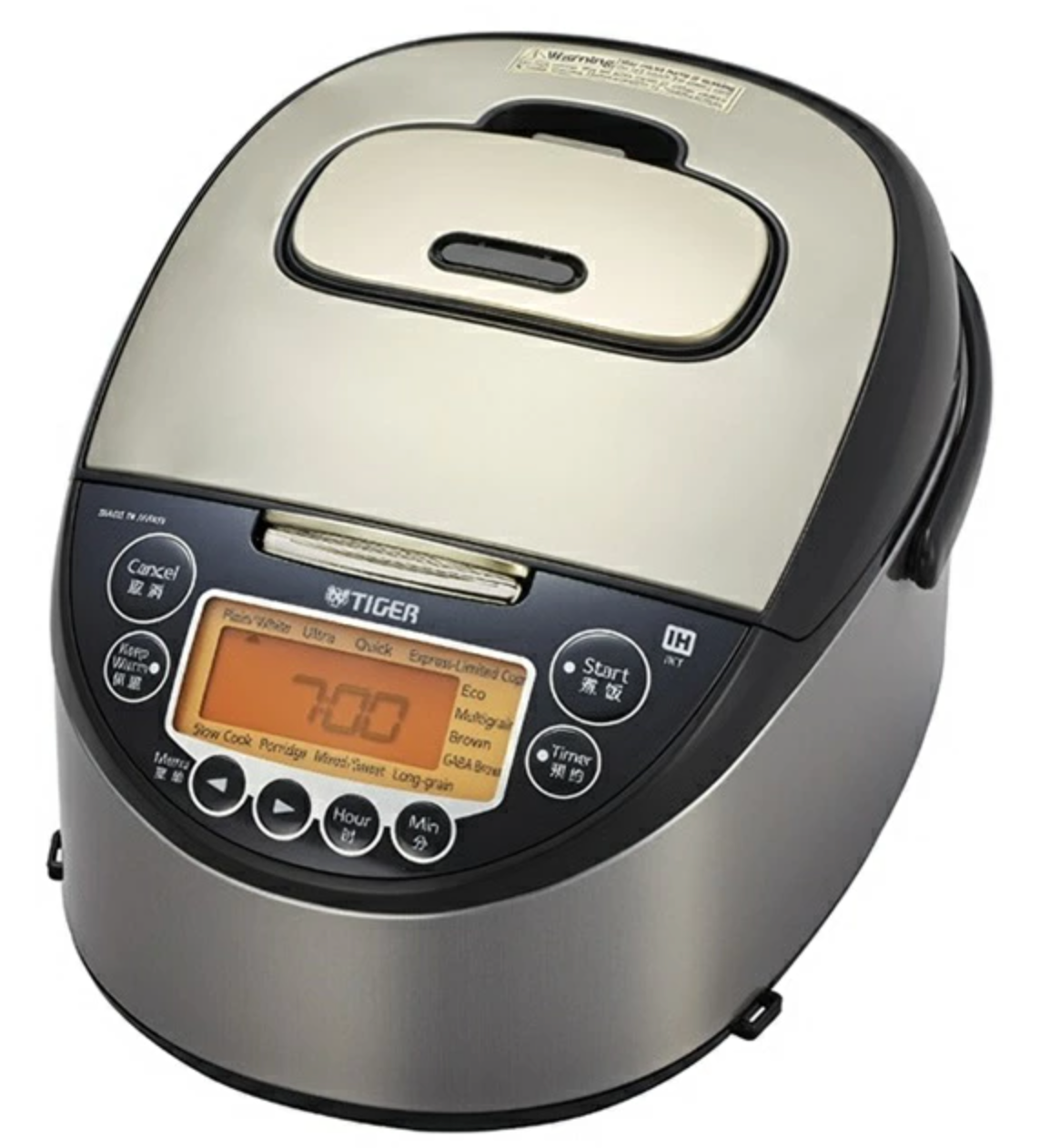 Tiger IH rice cooker 5.5 cups 220-230V specifications silver black JKT-F10W-SK