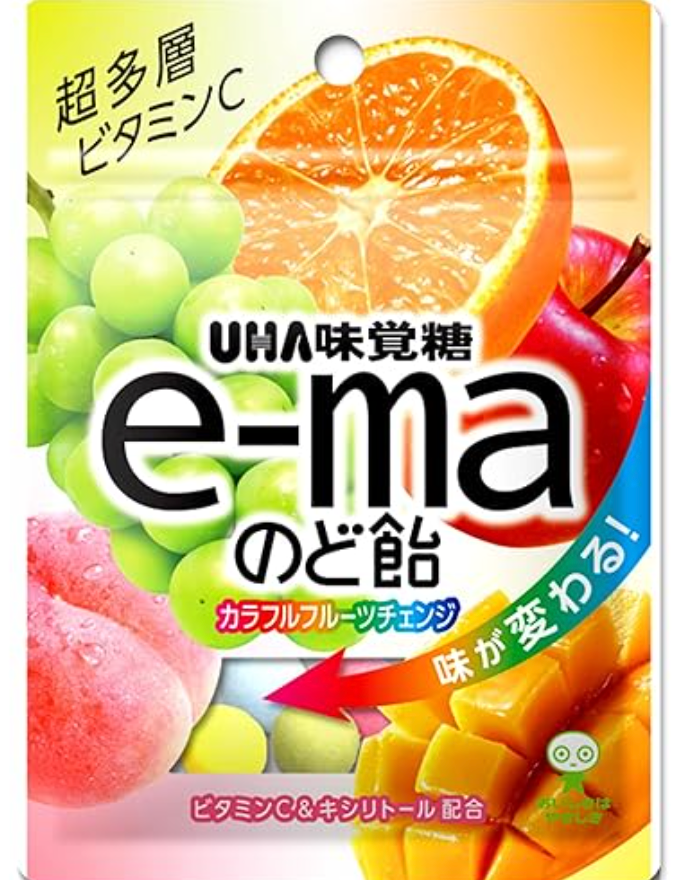 e-ma Throat Candy Colorful Fruit Change 50g