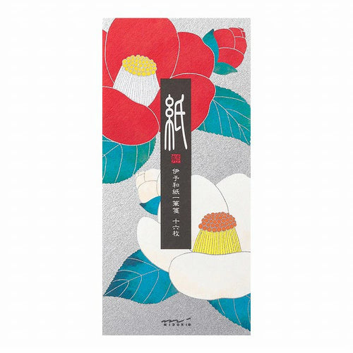 Midori "Paper" series letter red and white camellia pattern 16sheets